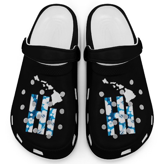 Hawaii Hi Hibiscus Blues Clogs