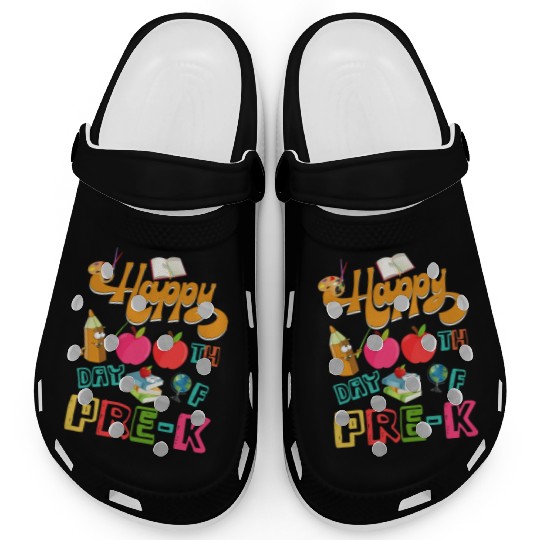 100 Days Of School Teacher Preschool Pre K Funny Clogs