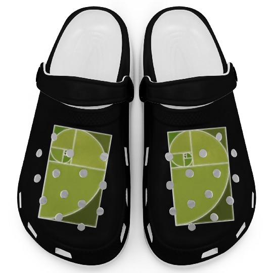 Olive Green Fibonacci Spiral Clogs