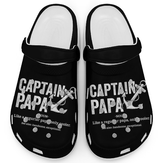 Captain Papa Funny Pontoon Boat Lover Dad Clogs