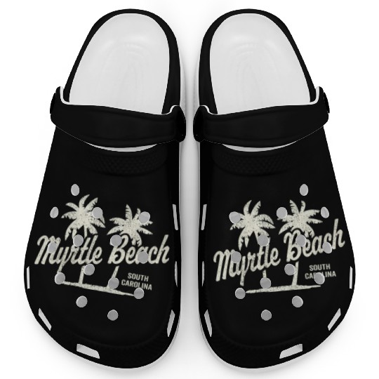 Myrtle Beach South Carolina 70S Palm Trees Clogs