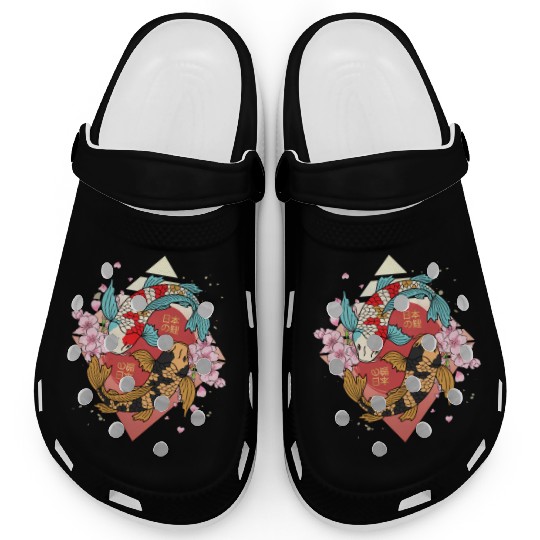 Kawaii Cherry Blossom Koi Fish Japanese Sakura Clogs
