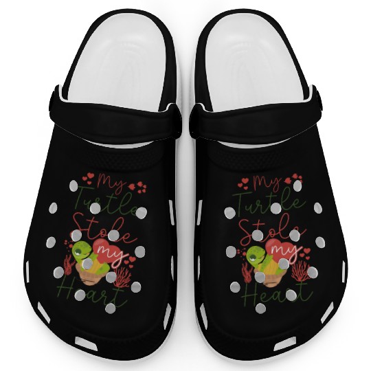 Sea Turtle Tortoise Valentines Day Clogs