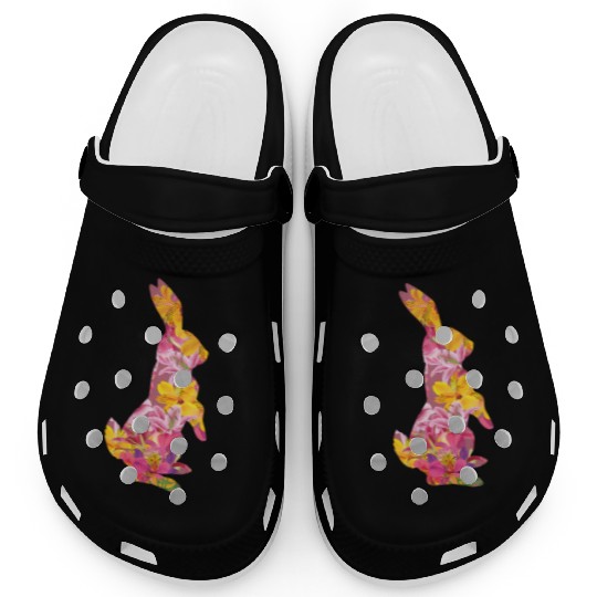 Happy Easter Rabbit Bunny Ears Eggs Hunter Clogs