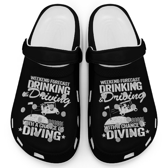 Beer Golf Cart Drinking Driving Diving Golfing Clogs