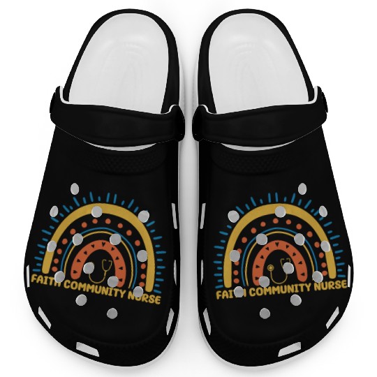 Faith Community Nurse Boho Rainbow Clogs