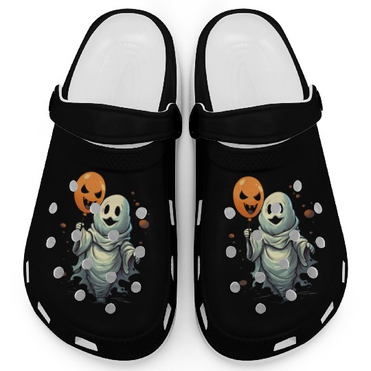 Balloon Halloween Trick Or Treat Spooky Boo Ghost Clogs