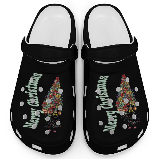 Cat Tangled In the Christmas Tree Lights Clogs