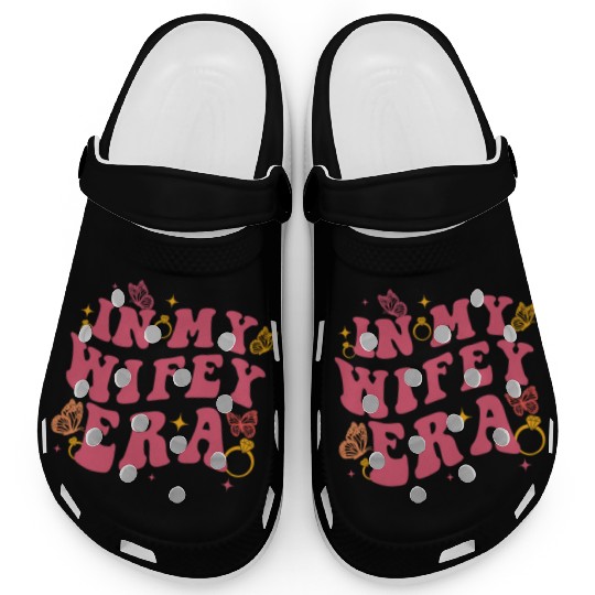 In my Wifey-era in my engagement era Bride-to-be Clogs