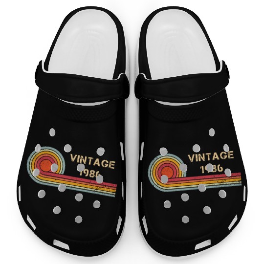 Vintage 1986 birthday retro design Clogs