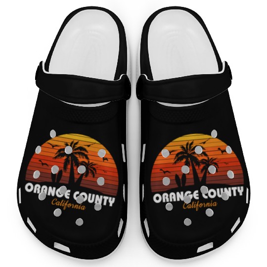 Retro Orange County California Sunset Cool Clogs