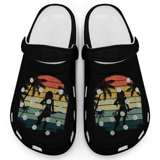Outdoor Hunting Bow Arrow Retro Lady Archer Clogs