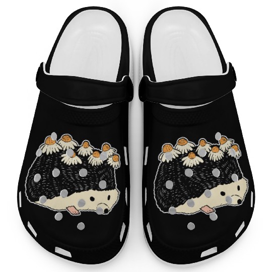 Hedgehog and Flowers Nature Lover Gift Clogs