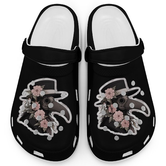 Cute Floral Plague Doctor Clogs