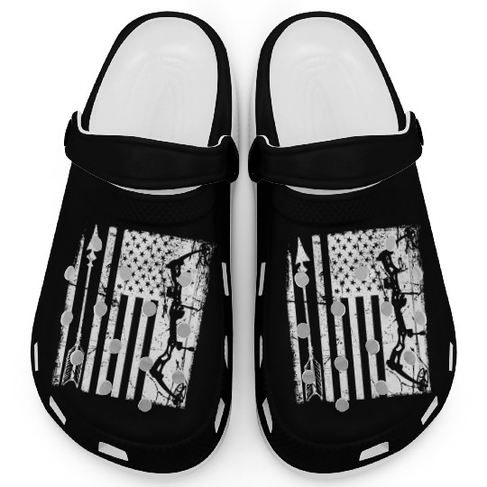 Outdoor Hunting American Flag Bow Arrow Target Clogs