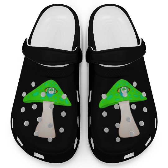 Green Mushroom Clogs