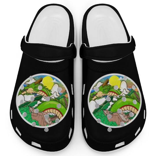 Dragon In Great Wall China Clogs