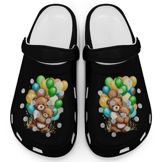 Bear water color and his balloon Clogs