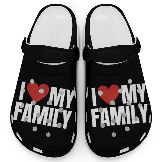 I Love My Family Gathering Reunion Celebration Clogs