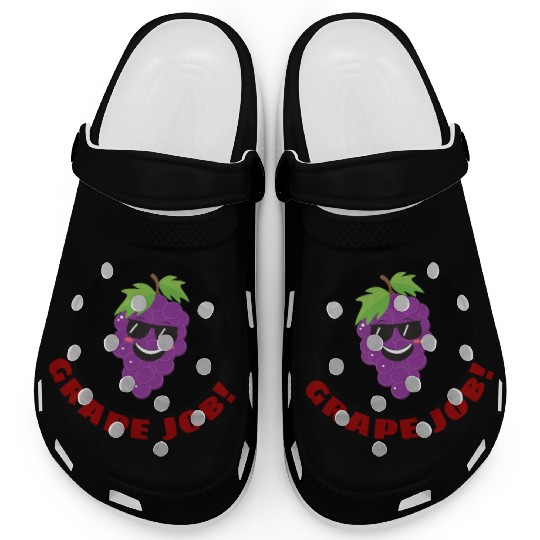 Grape Job Grape Pun Clogs