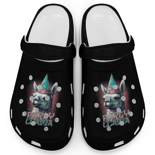 Llama Animals Lover Birthday Party Funny Design Clogs