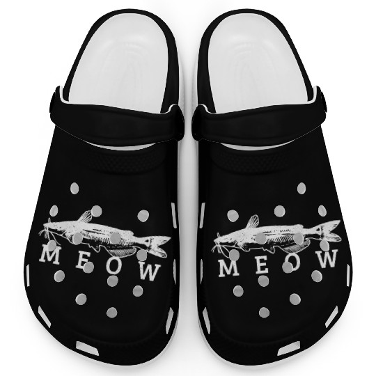 Catfish Meow Catfishing Fishing Fisherman Clogs