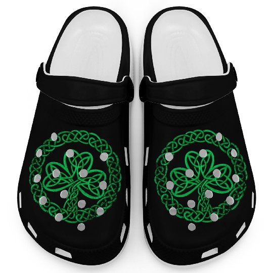 Irish Celtic Knot Shamrock Clover Clogs