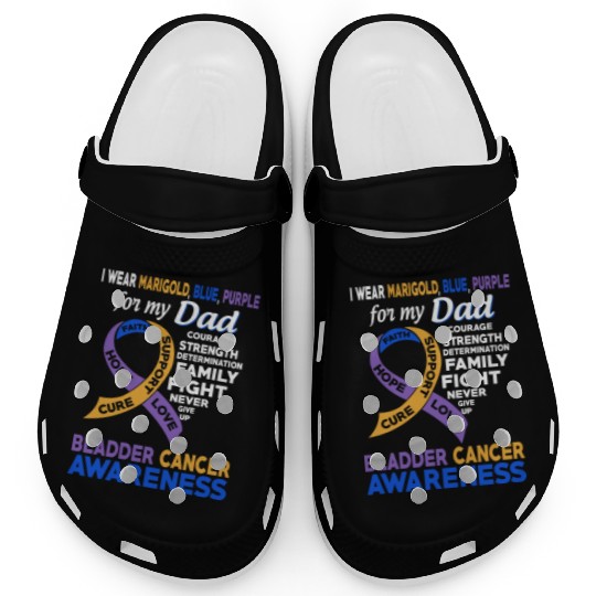 I Wear Marigold Blue Purple For My Dad Bladder Clogs