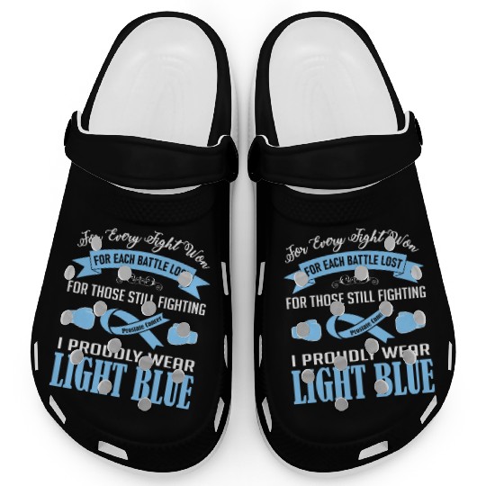 I Proudly Wear Light Blue Prostate Cancer Clogs