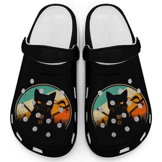 Vintage Japanese Cat Kawaii Retro Style Cat Kitten Clogs