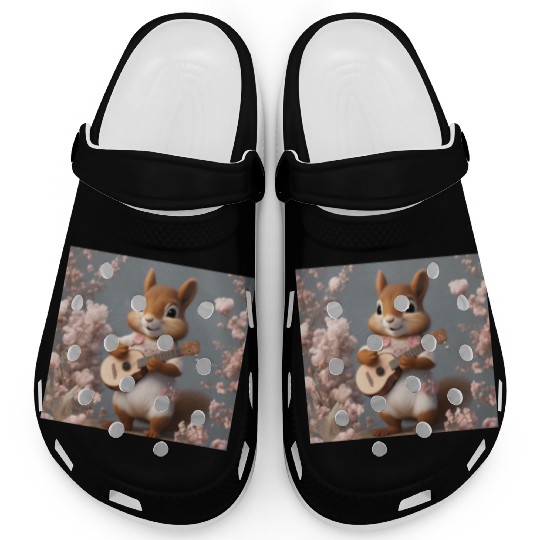Aesthetic Cottagecore Floral Cute Squirrel Playing Clogs