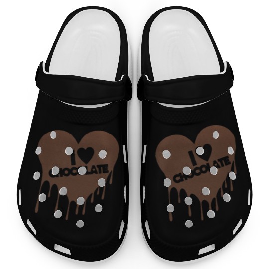 I Love Chocolate Candy Heart Lover Clogs