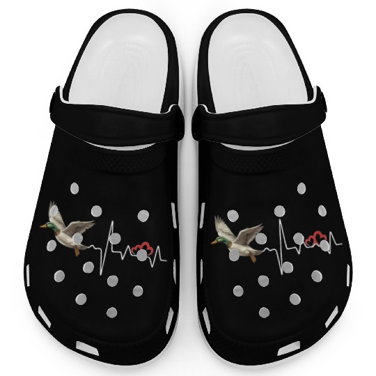 Duck Hunting Love Heartbeat Duck Hunter Clogs