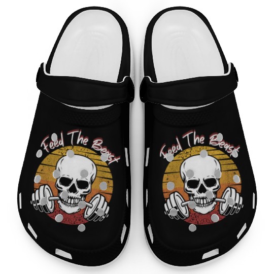 Feed The Beast Skeleton Gym Motivation Clogs