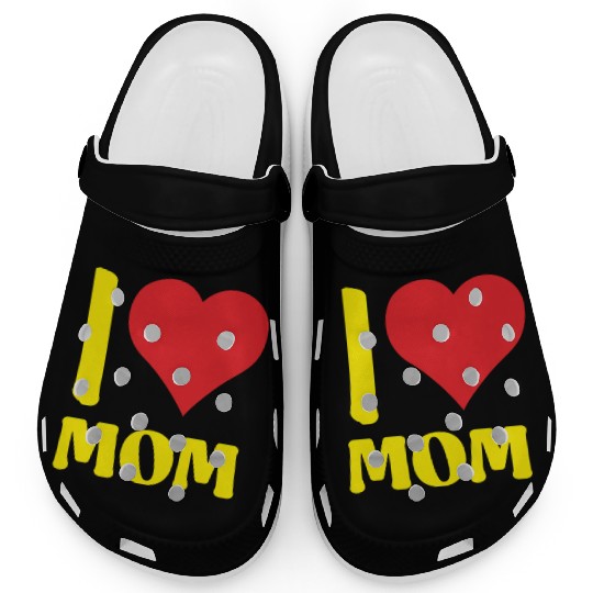 I Love Mom Yellow Clogs