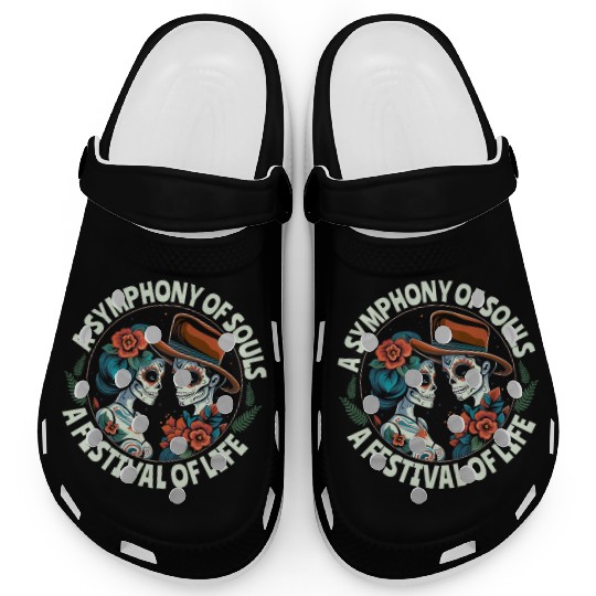 Dia De Los Muertos Sugar Skull Mexican Holiday Clogs