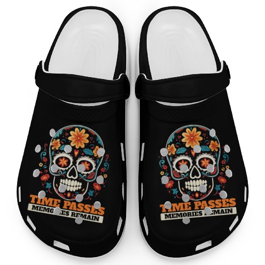 Dia De Los Muertos Sugar Skull Mexican Holiday Clogs