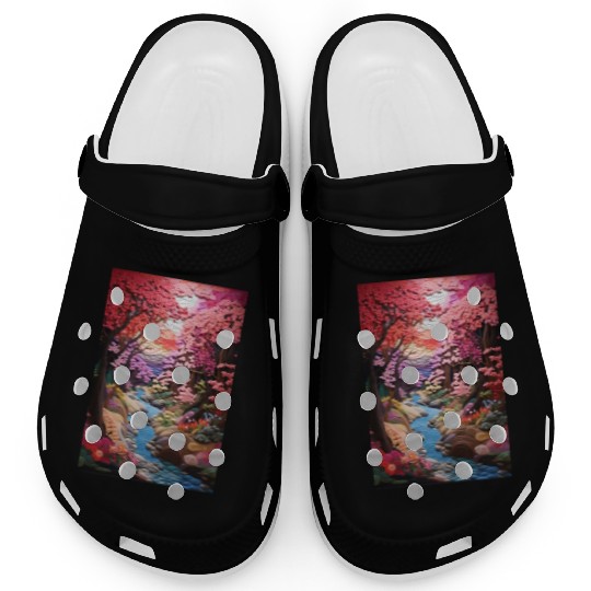 Multi-color Zen Garden river - Japanese Clogs