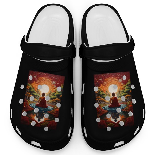 Buddha Serenity: Zen Garden Sunset Clogs