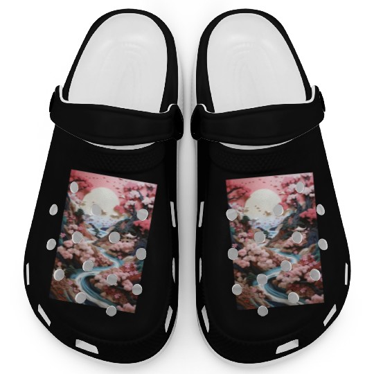 Mosaic Zen Garden River - Cherry Blossom Clogs