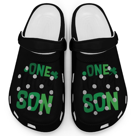 One Lucky Son Clover Shamrock Irish Ireland Clogs