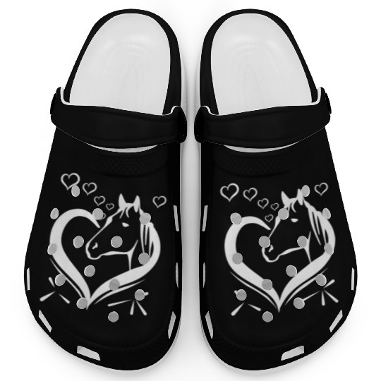 Cute horse heart for horseowner Clogs