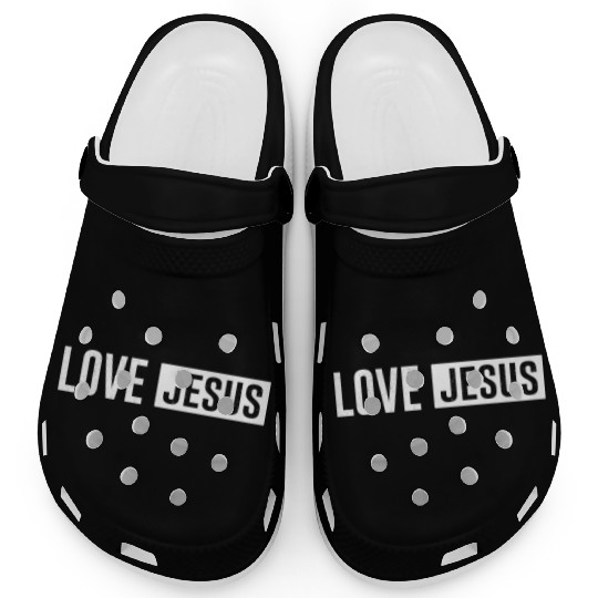 Love Jesus Christian Christmas Clogs