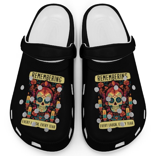 Dia De Los Muertos Sugar Skull Mexican Holiday Clogs