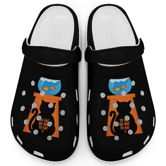 Cat And Fish Funny Clogs