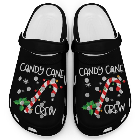 Candy Cane Crew Funny Christmas Lights Xmas Gift Clogs