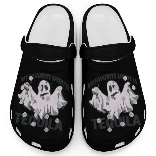 My Favorite Spirit Is Tequila Halloween Ghost Clogs