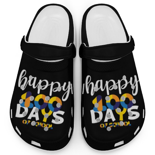 Happy 100 Days Of School Clogs Teacher Team Grade