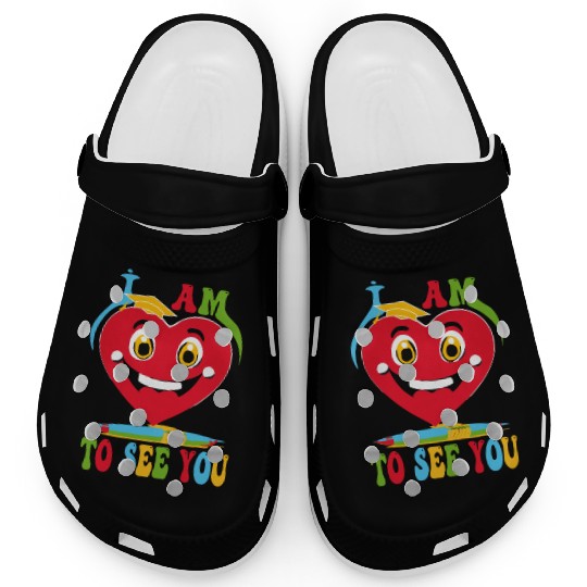 happy heart to see you funny back to school Clogs