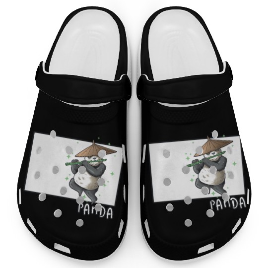 Panda Doodle Chinese Hanzi Panda Bear Friend Clogs